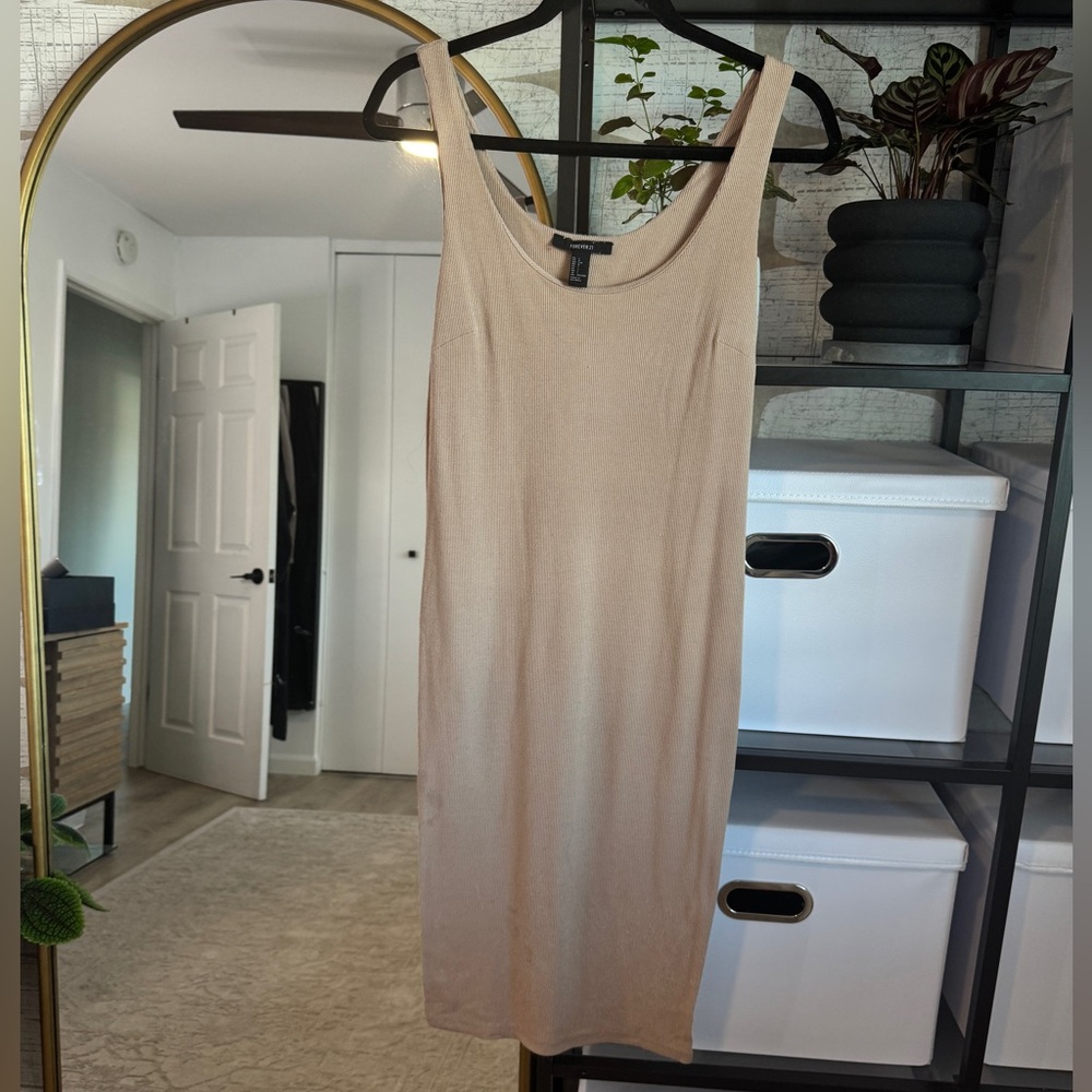 Beige Sleeveless Dress